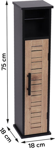 Toiletrolhouder met toiletroldispenser serie Bergen - 18x18x75 cm
