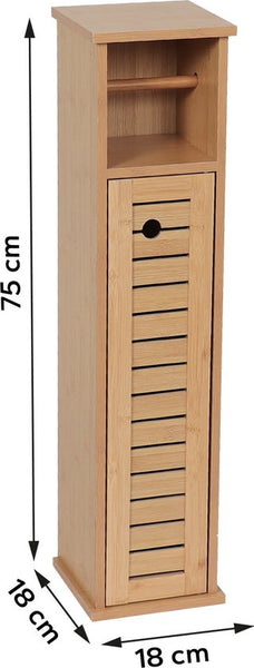 Toiletrolhouder met Toiletroldispenser Trinidad - 18x18x75 cm - Bruin