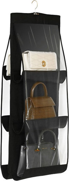 Tassen organizer - Opbergen van 6 Handtassen - Zwart - Hangende tassenopberger - 85 cm x 36 cm - Organiser