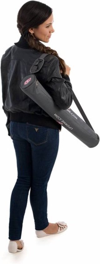 Liforme Compacte Travel Yogamat Grijs - (66 x 180 x 0,2 cm) 1,6 kg | Inclusief Draagtas | Lichtgewicht & Reisvriendelijk | Uitstekende Grip & Snel Drogend | Milieuvriendelijk Rubber | AlignForMe Markeringen | Geschikt voor Yoga Onderweg