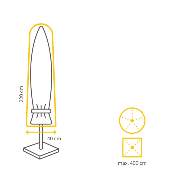 Kopu® Parasolhoes M - Parasol 3 tot 4 m Rond en 2,5 tot 3 m Vierkant