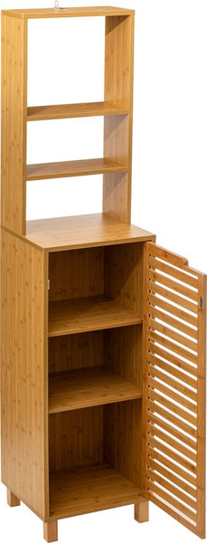 5five Hoge Badkamerkast Sicela Bamboelook 33x38x168 cm - Bruin