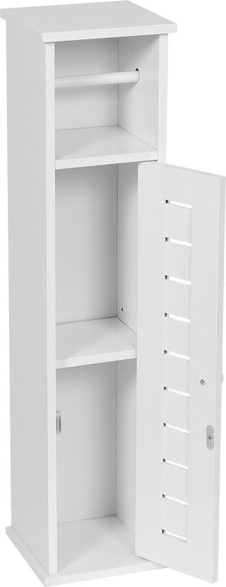 Toiletrolhouder met toiletroldispenser Santorini - 18x18x75 cm - Wit