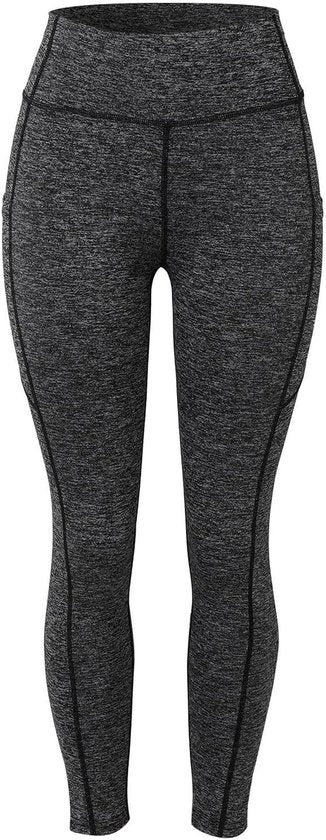 SparkNine Pacepocket dames sportlegging - met handige zakken - XS - hennep grijs - hoge taille - elastisch - squatproof - niet doorschijnend