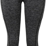 SparkNine Pacepocket dames sportlegging - met handige zakken - M - hennep grijs - hoge taille - elastisch - squatproof - niet doorschijnend