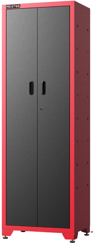 Feistos Gereedschapswand Hoog Juno 2- 46x198x198 cm - Zwart/Rood