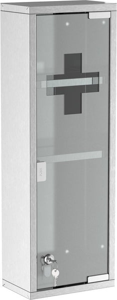 4goodz Medicijnkastje EHBO-kastje met slot RVS 12x20x58 cm