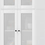 Keukenkast Buffetkast Hoog met 2 matglas deuren 30x59x170 cm - Wit