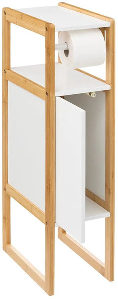 Toiletrolhouder Natureo met Reserverolhouder 33x20x80cm - Wit/Bruin