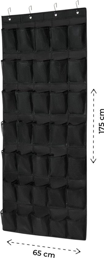Schoenenkast Hangend - Schoenenzak 35 vakken - Opbergen van Schoenen aan Deur - Schoenenzak Zwart - Oplossing voor rondslingerende schoenen - Hoogwaardige Schoenenkast