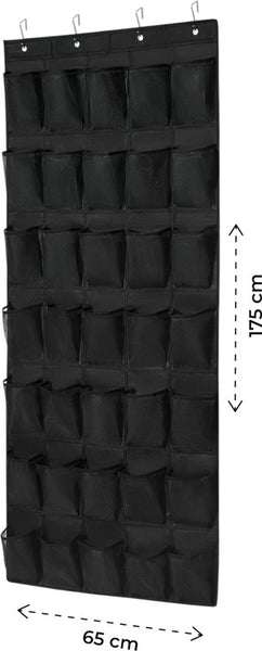 Schoenenkast Hangend - Schoenenzak 35 vakken - Opbergen van Schoenen aan Deur - Schoenenzak Zwart - Oplossing voor rondslingerende schoenen - Hoogwaardige Schoenenkast