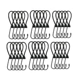 Snelbinders - 24 stuks - Zwart - Snelbinders met Haak - Spanrubbers - Tentspanner - Spinhaak
