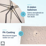 Kopu® Leon Parasol Rechthoek 150x250 cm - Balkonparasol met Hoes - Creme
