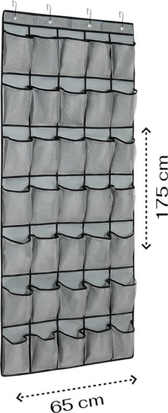 Schoenenkast Hangend - Schoenenzak 35 vakken - Opbergen van Schoenen aan Deur - Schoenenzak Grijs - Oplossing voor rondslingerende schoenen - Hoogwaardige Schoenenkast