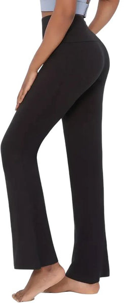 SparkNine Flowflare legging dames - petit pijplengte - superzacht - M - zwart - hoge taille - flared broek - elastisch