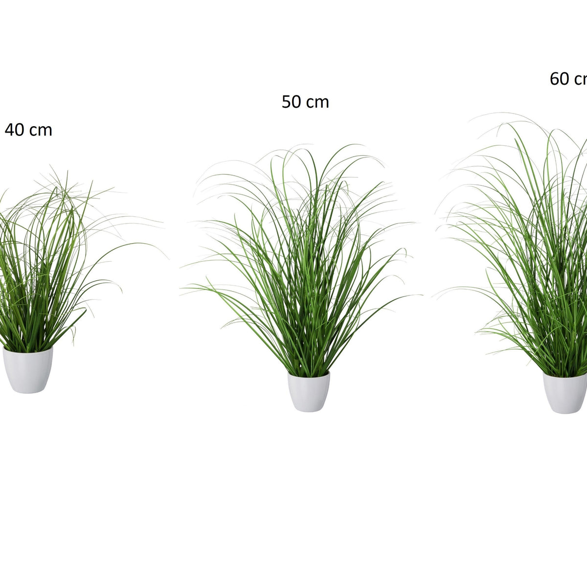 Kopu® set 3 stuks kunstplanten Grasplant 40-50-60 cm in Witte Sierpot
