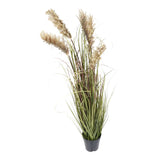 Kopu® Kunstplant Pluimgierst 122 cm - 5 halmen - in zwarte pot