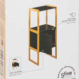 5five Natureo Halfhoge Badkamerkast 33x33x80 cm - Zwart/Bruin