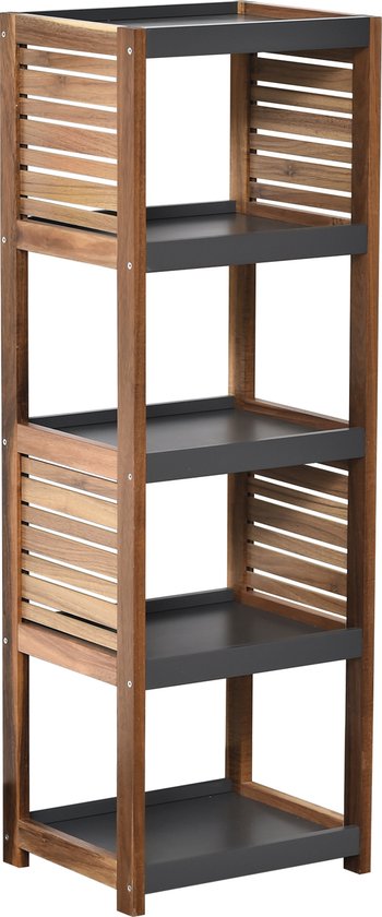 4goodz Badkamerkast Acaciahout halfhoog 5 planken - 30x36.5x108 cm