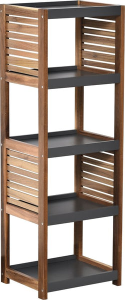 4goodz Badkamerkast Acaciahout halfhoog 5 planken - 30x36.5x108 cm