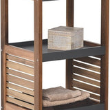 4goodz Badkamerkast Acaciahout halfhoog 5 planken - 30x36.5x108 cm