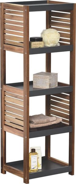 4goodz Badkamerkast Acaciahout halfhoog 5 planken - 30x36.5x108 cm