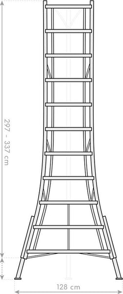 Niwaki Driepoot Tuinladder 330 cm Verstelbaar/ Snoeiladder Tripod Ladder