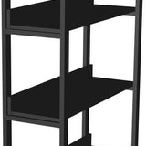 4livingz Retro Boekenkast met 4 planken 30x80x144 cm - Zwart/Bruin