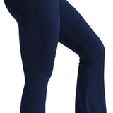 SparkNine Serenaflare dames legging - flare pants - met zakken - S - blauw - hoge taille - stijlvol - elastisch