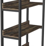 4livingz Retro Boekenkast met 4 planken 30x80x144 cm - Bruin/Zwart
