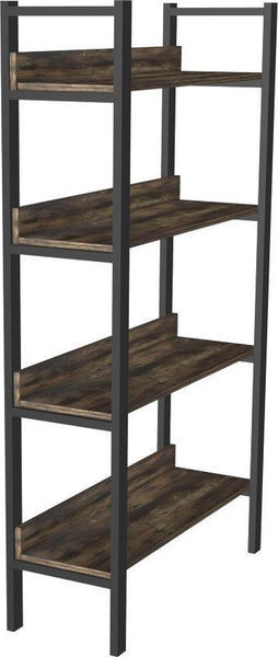 4livingz Retro Boekenkast met 4 planken 30x80x144 cm - Bruin/Zwart