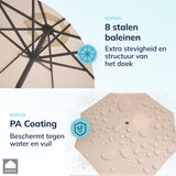 Kopu® Valencia Parasol Rond 300 cm met Beschermhoes - Creme