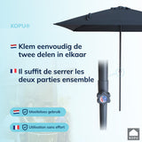Kopu® Leon Parasol Rechthoek 150x250 cm - met Hoes en Voet - Grijs
