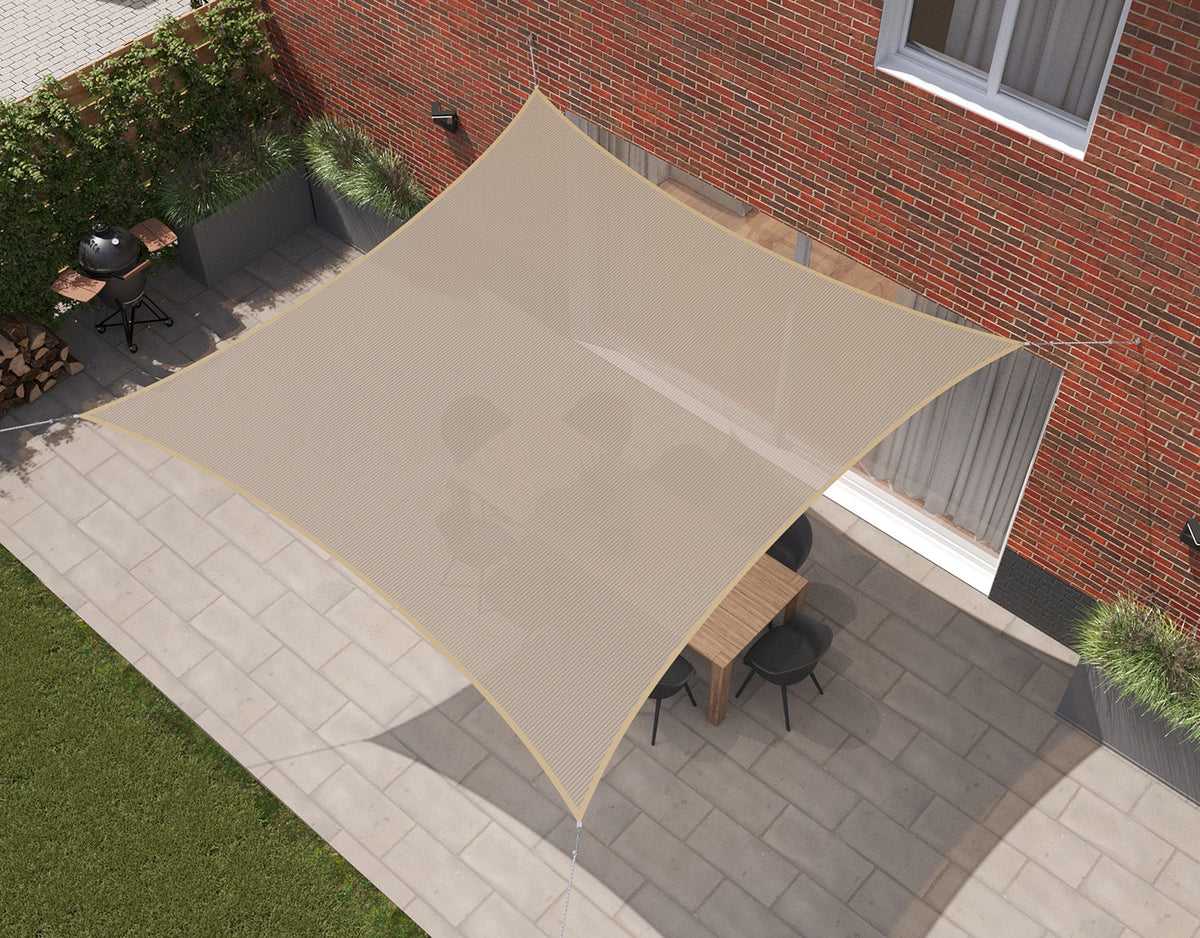 Kopu® Schaduwdoek Vierkant 280 gram Waterdoorlatend 4x4 m - Beach