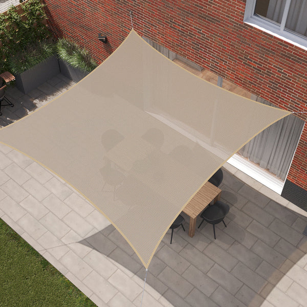 Kopu® Schaduwdoek Vierkant 5x5 m - 280 gram Waterdoorlatend - Beach