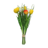 Kopu® Kunstbloemen bos Tulpen Mix 12 stuks met Twijgen 39 cm - Geel