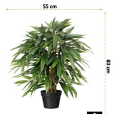 Kopu® Kunstplant Ficus Benjamina 80 cm in zwarte pot - Nepplant