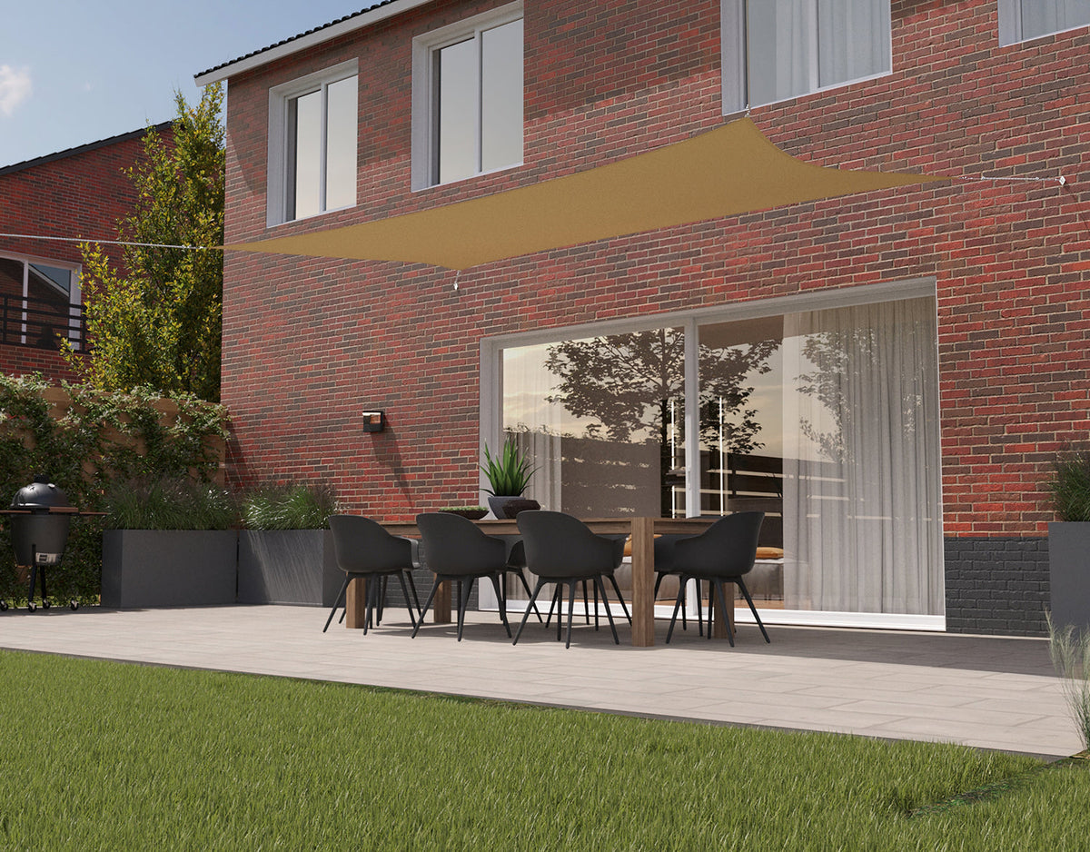 Kopu® Schaduwdoek Rechthoek 2x4 m Waterdicht - Zonnedoek - Zand