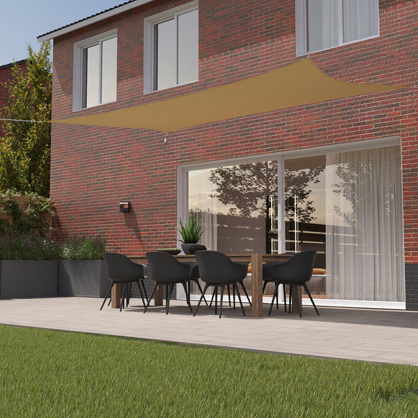 Kopu® Schaduwdoek Rechthoek 2x4 m Waterdicht - Zonnedoek - Zand