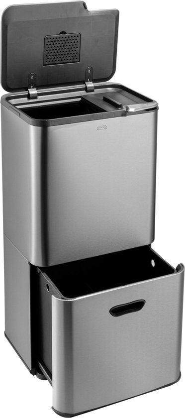 Luzzo Kansas Push Afvalscheidingsprullenbak 63 liter 3 bakken