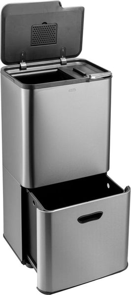 Luzzo Kansas Push Afvalscheidingsprullenbak 63 liter 3 bakken