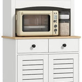 Klassieke Buffetkast Hoog met 2 matglas deuren 39x68x170 cm - Wit