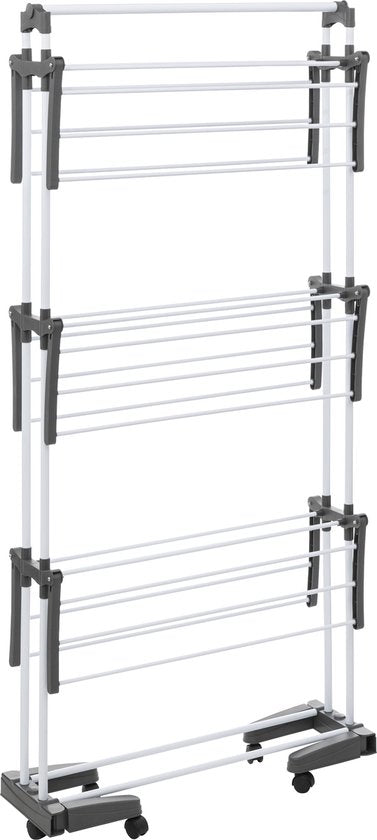 4goodz Droogrek 24 meter Inklapbaar op Wielen 62x125x174 cm - Wit