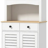 Klassieke Buffetkast Hoog met 2 matglas deuren 39x68x170 cm - Wit