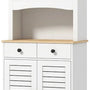 Klassieke Buffetkast Hoog met 2 matglas deuren 39x68x170 cm - Wit