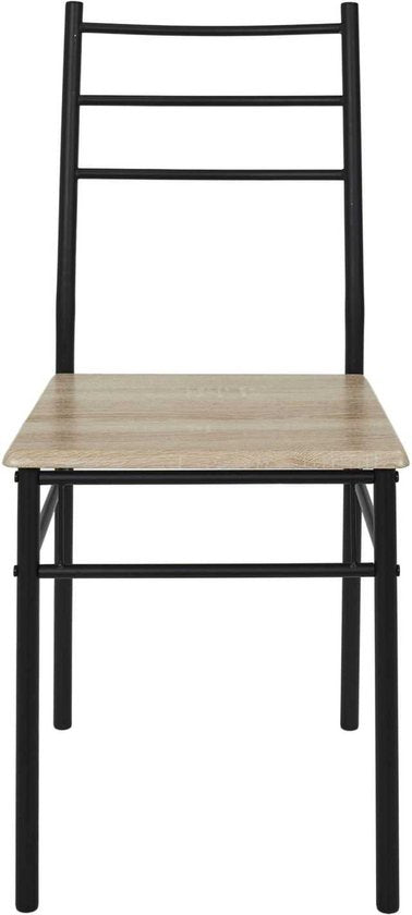 Eettafel-set Loka met 4 stoelen 110x76x70cm - Bruin/Zwart