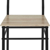 Eettafel-set Loka met 4 stoelen 110x76x70cm - Bruin/Zwart