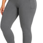 SparkNine Softcurve plus size legging - met zijzakken - XL - grijs - zachte stof - ademend - niet doorschijnend