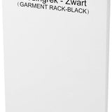Kledingrek Staand – Kledingrek met Planken – Garderoberek Metaal – Open Kast – Kapstokrek – Zwart – Voor Slaapkamer en Hal