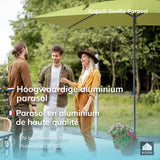 Kopu® Sevilla Parasol Rechthoek 200x300 cm met Hoes en voet - Olijfgroen